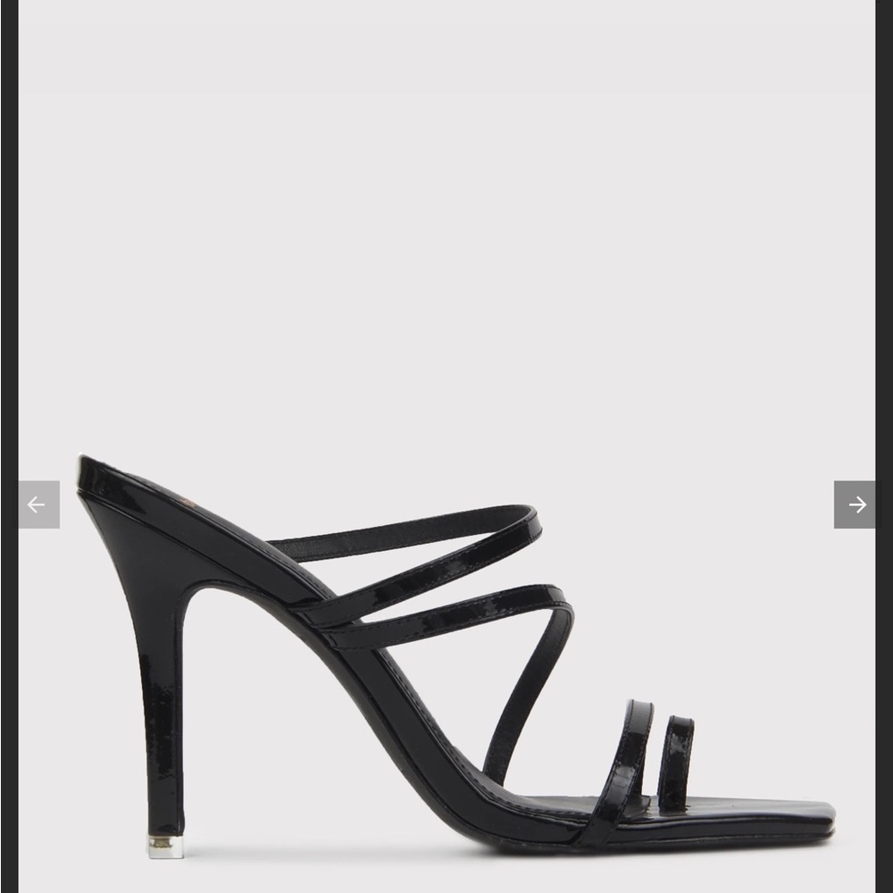 Women's Black Strappy High Heel Sandals